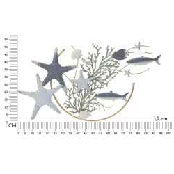 Panneau mural en fer Étoile de mer – 95x53 cm – Déco marine Glam chic et dorée