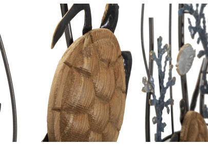 Panneau mural en fer Tortue – 132x69 cm – Grand panneau Glam inspiré de la mer