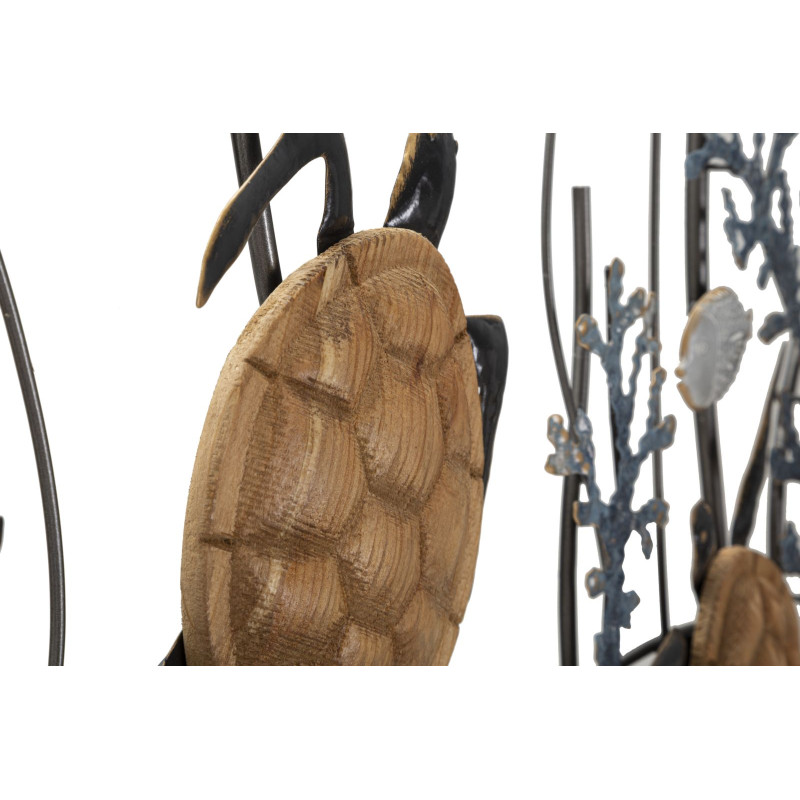 Panneau mural en fer Tortue – 132x69 cm – Grand panneau Glam inspiré de la mer