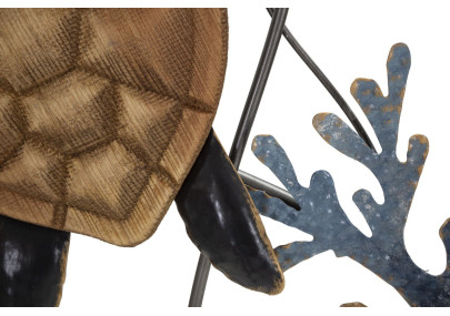 Panneau mural en fer Tortue – 132x69 cm – Grand panneau Glam inspiré de la mer