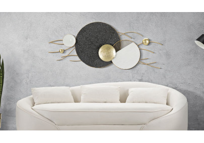 Panneau mural en fer BOLY – L’élégance métallique pour un mur sophistiqué (129,5 x 8,3 x 53,3 cm)