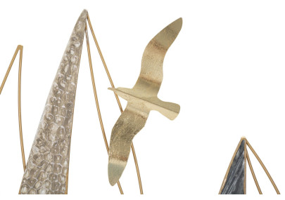 Panneau mural en fer bateau lumineux – Une touche d’évasion brillante (123,8 x 5,1 x 69,9 cm)