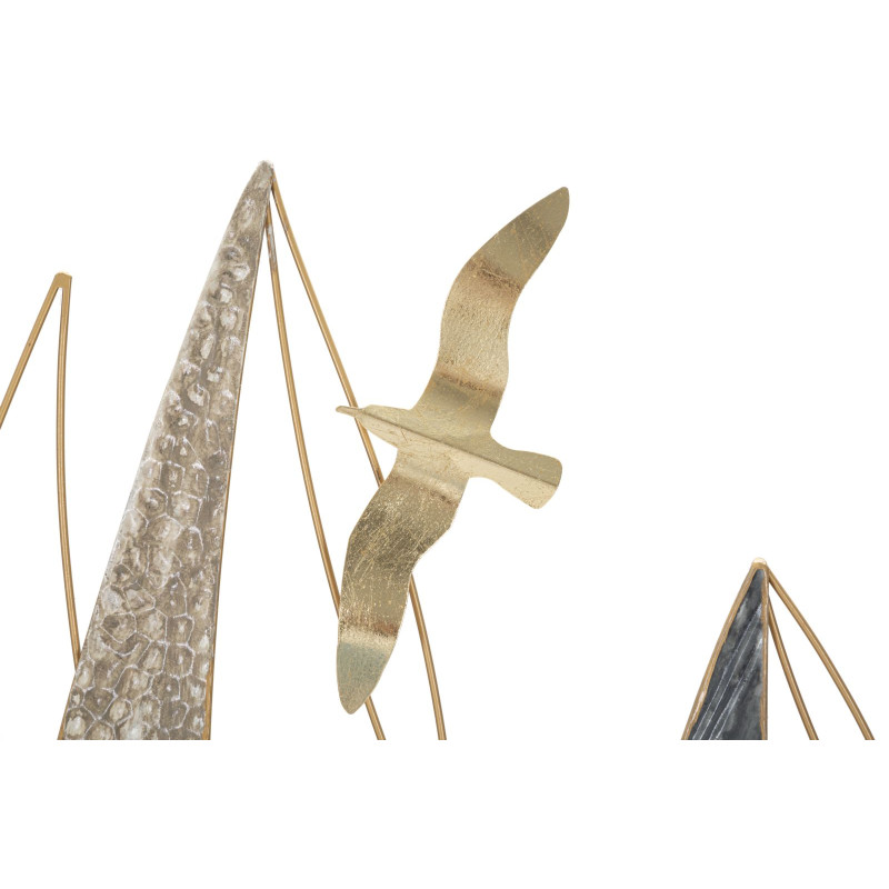 Panneau mural en fer bateau lumineux – Une touche d’évasion brillante (123,8 x 5,1 x 69,9 cm)