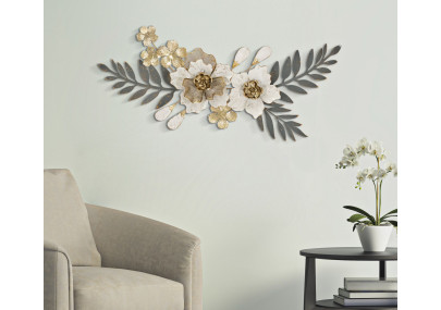 Panneau mural en fer gris – Sobriété moderne et éclat métallique (90,2 x 7,6 x 41,9 cm)