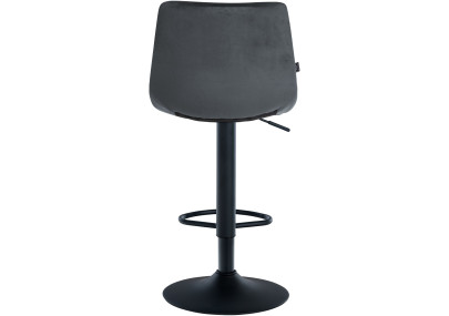 Lot de 2 tabourets de bar Jerry velours noir gris foncé