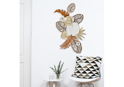 Panneau mural BOUQUET – Un souffle floral métallique (50,8 x 7 x 87 cm)