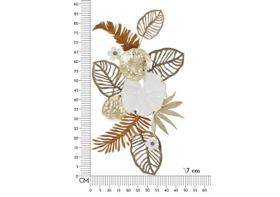 Panneau mural BOUQUET – Un souffle floral métallique (50,8 x 7 x 87 cm)