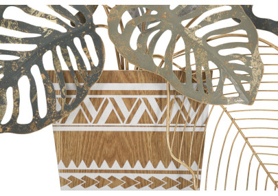 Panneau mural VASO – Une œuvre en fer au charme délicat (54 x 6,4 x 62,9 cm)