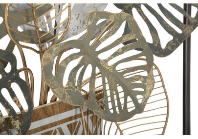 Panneau mural VASO – Une œuvre en fer au charme délicat (54 x 6,4 x 62,9 cm)