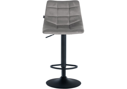 Juego de 2 taburetes de bar Jerry en terciopelo Gris,Negro