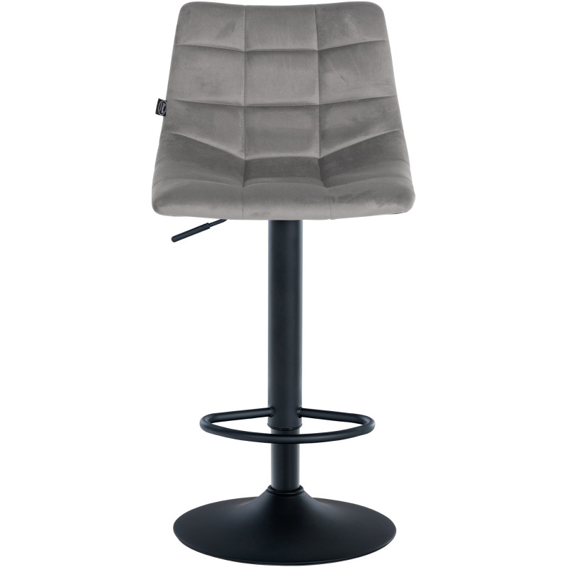 Lot de 2 tabourets de bar Jerry en velours noir gris