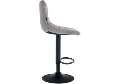 Juego de 2 taburetes de bar Jerry en terciopelo Gris,Negro