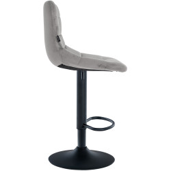 Lot de 2 tabourets de bar Jerry en velours noir gris