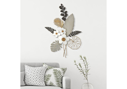 Panneau mural BOUQ – L’art floral revisité en métal (71 x 4 x 96,5 cm)