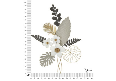 Panneau mural BOUQ – L’art floral revisité en métal (71 x 4 x 96,5 cm)