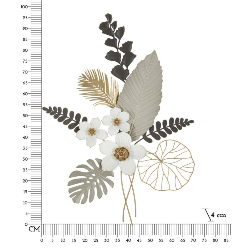 Panneau mural BOUQ – L’art floral revisité en métal (71 x 4 x 96,5 cm)