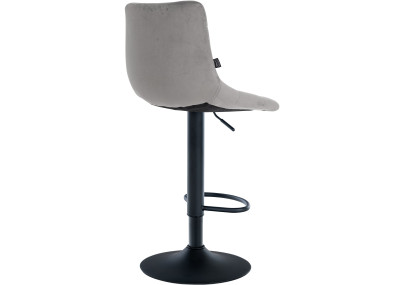 Ensemble de 2 tabourets de bar Jerry en velours, noir et gris