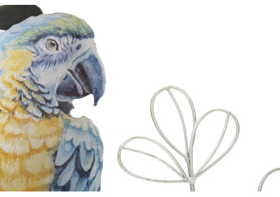 Panneau mural PERROQUET – Couleurs tropicales et éclat glamour (28,6 x 2,5 x 74,3 cm)