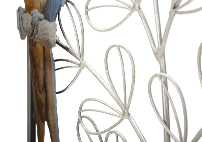 Panneau mural PERROQUET – Couleurs tropicales et éclat glamour (28,6 x 2,5 x 74,3 cm)