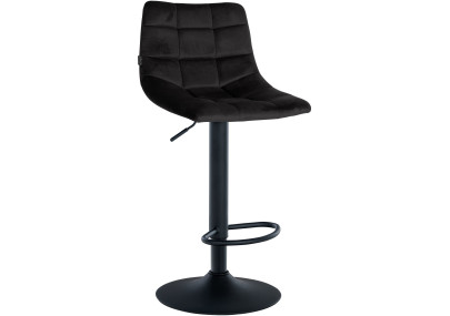 Juego de 2 taburetes de bar Jerry en terciopelo Negro,Negro