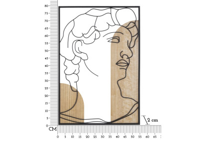 Panneau mural DAVID – Version B, harmonie des lignes (55 x 2 x 80 cm)