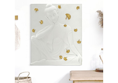 Panneau mural Bouddha – Sérénité et spiritualité murale (46 x 5,7 x 55,5 cm)