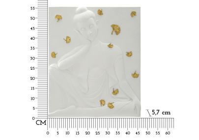 Panneau mural Bouddha – Sérénité et spiritualité murale (46 x 5,7 x 55,5 cm)