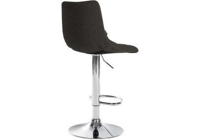 Ensemble de 2 tabourets de bar Jerry, tissu, chrome, gris foncé