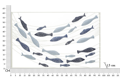 Panneau mural PESCI – Élégance et sobriété (96,5 x 1,5 x 61 cm)
