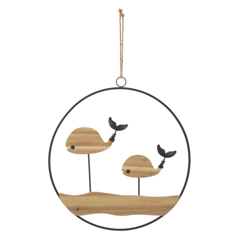 Panneau mural BALENE – Décor marin contemporain (56 x 2 x 60 cm)
