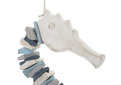 Hippocampe couleur à suspendre – Décoration marine originale (22 x 6 x 55 cm)