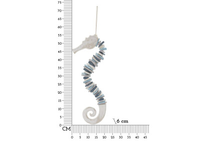 Hippocampe couleur à suspendre – Décoration marine originale (22 x 6 x 55 cm)