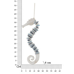 Hippocampe couleur à suspendre – Décoration marine originale (22 x 6 x 55 cm)
