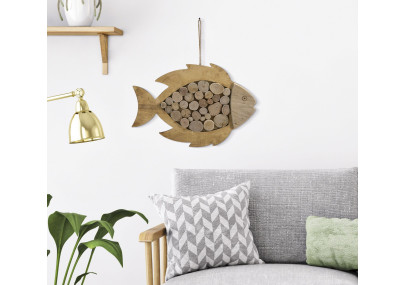 Poisson nature à suspendre – Touche authentique et naturelle (42,5 x 2 x 28,5 cm)