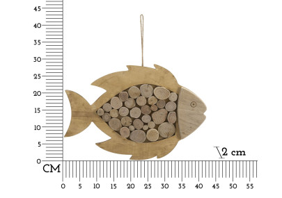 Poisson nature à suspendre – Touche authentique et naturelle (42,5 x 2 x 28,5 cm)