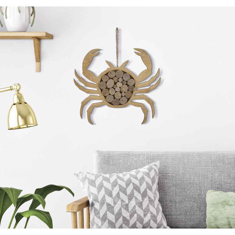 Crabe nature à suspendre – Originalité marine (35 x 2 x 31 cm)