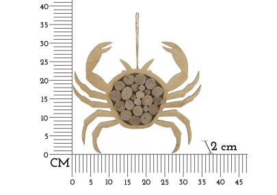 Crabe nature à suspendre – Originalité marine (35 x 2 x 31 cm)
