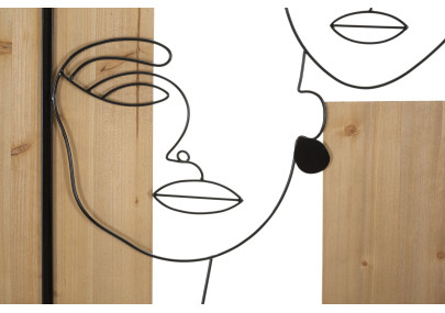 Panneaux muraux en fer et bois – Élégance et authenticité (63 x 2 x 90 cm)