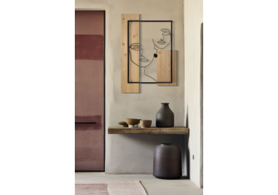 Panneaux muraux en fer et bois – Élégance et authenticité (63 x 2 x 90 cm)