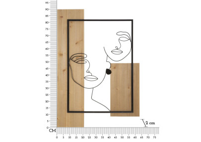 Panneaux muraux en fer et bois – Élégance et authenticité (63 x 2 x 90 cm)