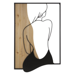 Panneau mural Beauté fer et bois – Raffinement décoratif (60 x 2 x 90 cm)