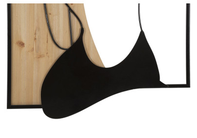 Panneau mural Beauté fer et bois – Raffinement décoratif (60 x 2 x 90 cm)