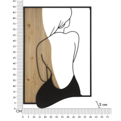 Panneau mural Beauté fer et bois – Raffinement décoratif (60 x 2 x 90 cm)