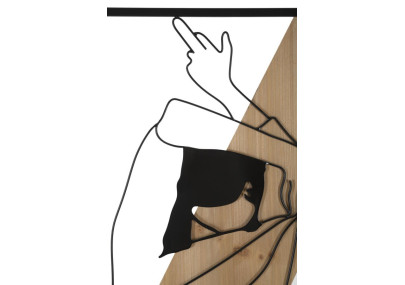 Bande murale – A – Fer et bois, design minimaliste (50 x 2 x 90 cm)