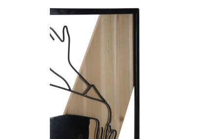 Bande murale – A – Fer et bois, design minimaliste (50 x 2 x 90 cm)