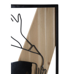 Bande murale – A – Fer et bois, design minimaliste (50 x 2 x 90 cm)