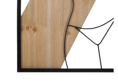 Bande murale – A – Fer et bois, design minimaliste (50 x 2 x 90 cm)