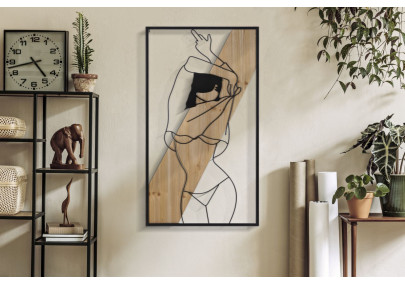 Bande murale – A – Fer et bois, design minimaliste (50 x 2 x 90 cm)