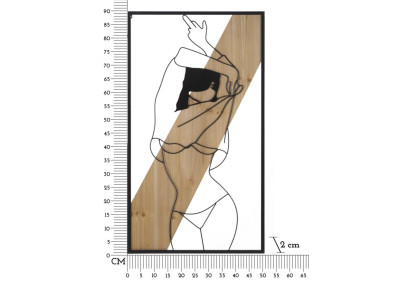 Bande murale – A – Fer et bois, design minimaliste (50 x 2 x 90 cm)