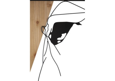 Bande murale – B – Fer et bois, harmonie des formes (50 x 2 x 90 cm)